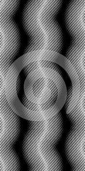 Seamless halftone wavy pattern. Stylish monochrome striped texture. Vector abstract background