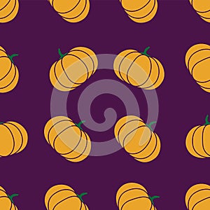 Seamless halloween pattern with pumkin. Endless background texture for 31 october. Abstract autumn natural tiling
