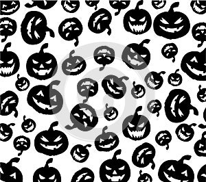 Seamless Halloween pumpkins background