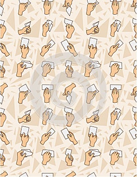 Seamless hand card pattern