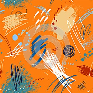 Seamless hand drawn abstract art pattern