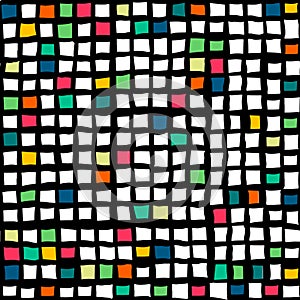 Seamless hand drawn abstract cube pattern minimalism