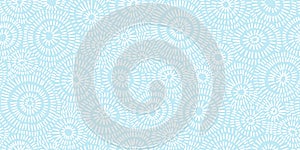 Seamless hand drawn concentric sun ray circles pattern in pastel blue and white.