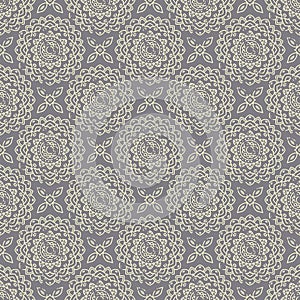 Seamless hand drawn mandala pattern. Vintage elements in oriental style with grunge effect. Can be used as fabric, paper and page