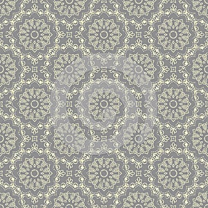 Seamless hand drawn mandala pattern. Vintage elements in oriental style with grunge effect. Can be used as fabric, paper and page