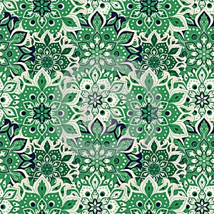 Seamless hand drawn mandala pattern. Vintage elements in oriental style. Texture for wallpapers, backgrounds and page fill. Islam