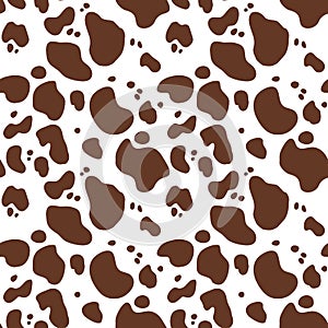 Seamless hand drawn pattern with cow fur. Repeating cow skin background for textile design, scrapbooking, wrapping