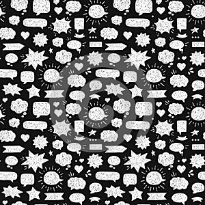 Seamless Hand drawn pattern of Speech bubbles