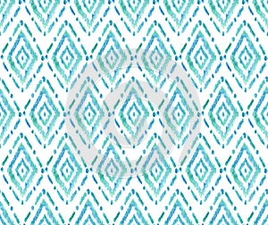 Seamless Hand Drawn Watercolor Ethnic Tribal Pattern.