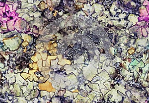 Seamless, hand made art mosaic glass texture. Acrylic, watercolor, ink