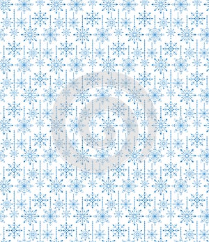 Seamless Hanging Winter Snow Flakes Background Pattern