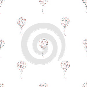 Seamless Heart Air Balloon Pattern