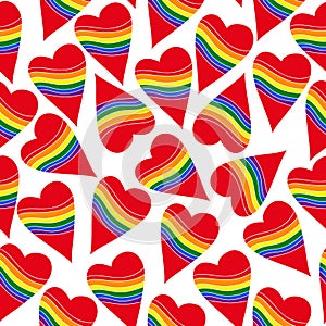 Seamless heart rainbow gay