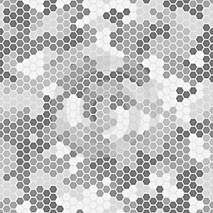 Seamless hex digital arctic snow spot camo texture for army or hunting textile