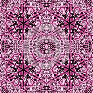 Seamless hexagon ornaments pink violet black