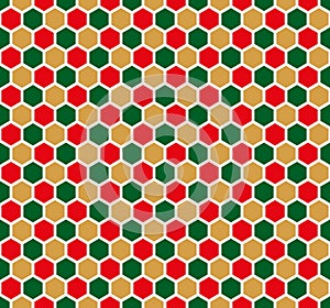 Seamless hexagonal honeycomb pattern texture background.