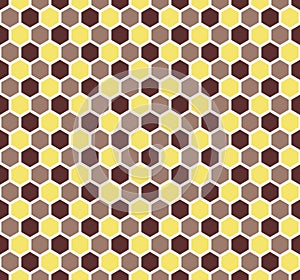 Seamless hexagonal honeycomb pattern texture background.