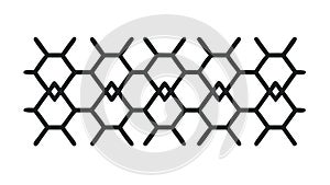 Seamless Hexagonal Mesh Pattern, Black Geometric Texture, vector design Generative AI
