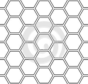 Seamless hexagons pattern. White geometric background. photo