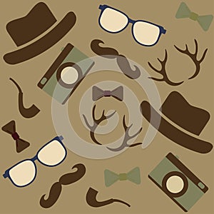 Seamless Hipster's icons background