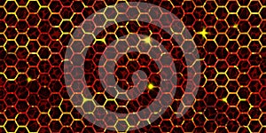 Seamless honeycomb texture of magma surface top view