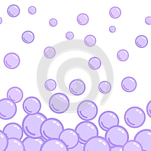 Seamless horizontal pattern with soap bubbles, seamless footer, naive and simple background, blue blob wallpaper