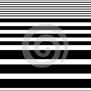 Seamless Horizontal Stripe Pattern. Vector Black and White Background