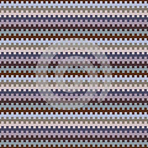 Seamless horizontal striped pattern. Repeated multicolor counter embattled lines background. Heraldry motif. Abstract photo