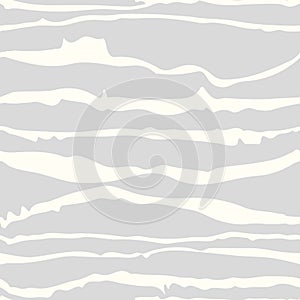 Seamless horizontal white brush strokes, waves pattern on grey background. Abstract shapes