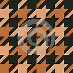Seamless houndstooth texture. Brown checkered pattern