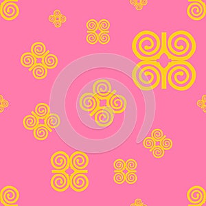 Seamless for Humility with strength or symbol of wisdowm adinkra symbol. Tribal symbol in Africa. Vector pattern