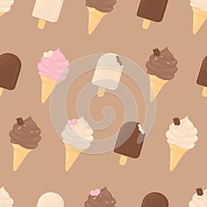 Seamless ice-cream background. photo