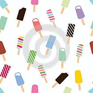 Seamless ice cream pattern, vector