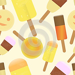Seamless ice lolly stick background