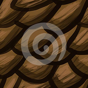 Seamless illustration of wood roof tile texture