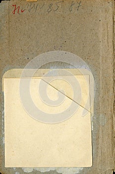 Seamless image of old yellowed sheet of paper with dark spots and a facsimile of the inscription.