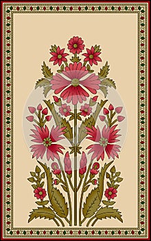 Seamless Indian mughal flower motif