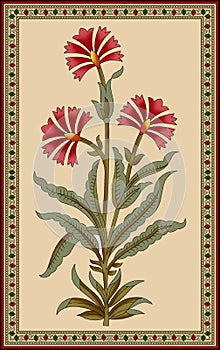 Seamless Indian mughal flower motif