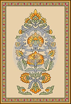 Seamless Indian mughal flower motif