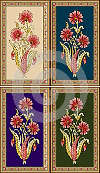 Seamless Indian mughal flower motif