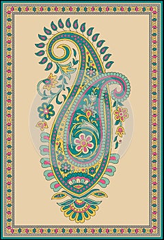 Seamless Indian mughal flower motif