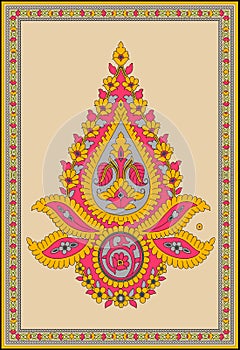 Seamless Indian mughal flower motif