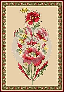 Seamless Indian mughal flower motif