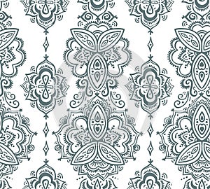 Seamless indian pattern based on traditional Asian floral elements Paisley.