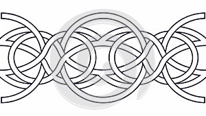 Seamless Interwoven Celtic Knot Border Pattern Line Art, vector design Generative AI