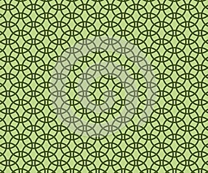 Seamless intricate circles chain pattern vector template. Geometric interlock circle background photo
