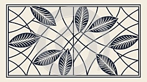 Seamless Intricate Leaf Pattern with Geometric Grid Vector, vector design Generative AI