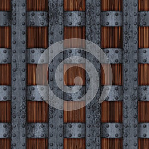 Seamless iron-shod wooden pattern