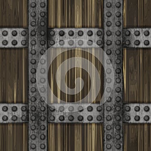 Seamless iron-shod wooden pattern