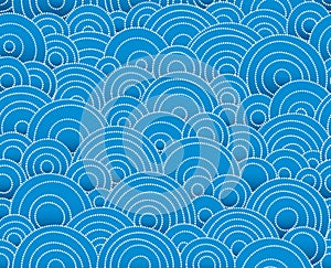 Seamless irregular wave pattern background in blue tones